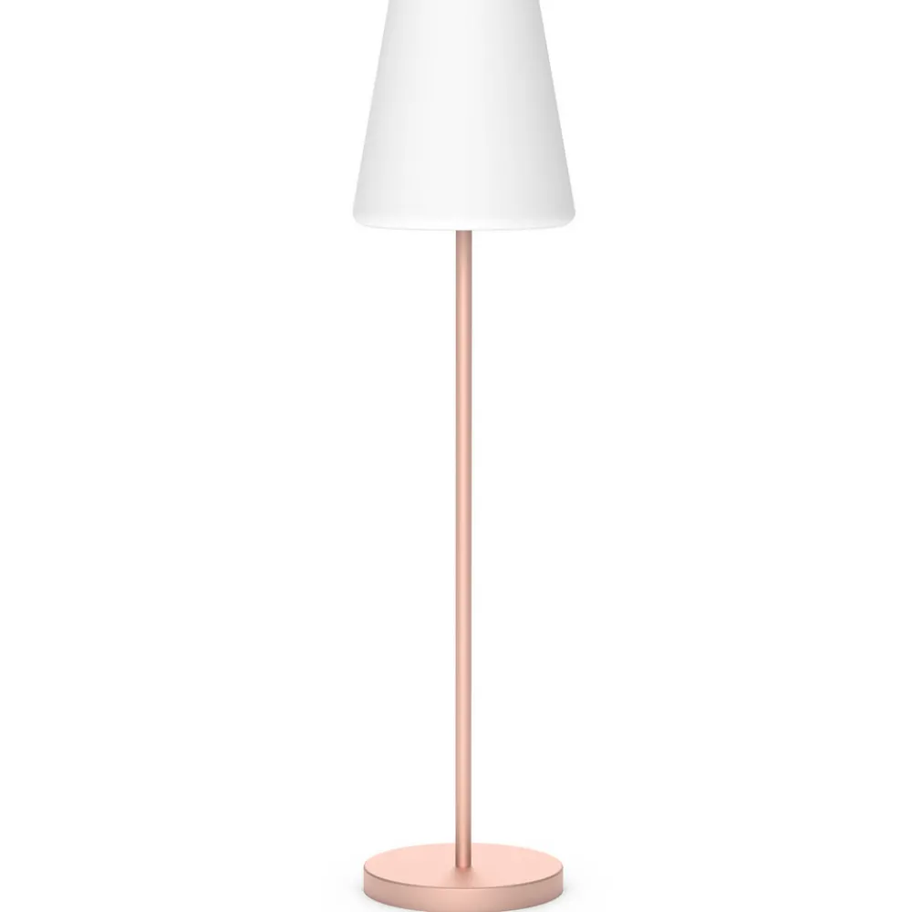 Newgarden Lola Slim 180 gulvlampe med solceller i rosa gull New