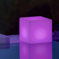 Newgarden solcellelampe Cuby kube, høyde 32 cm| Dekorasjonsbelysning|Terrassebelysning