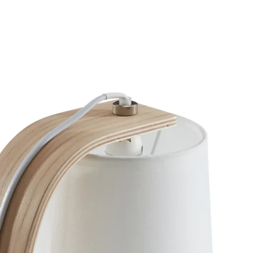 Lucide Nordisk hvit bordlampe i tre med stoffskjerm Best