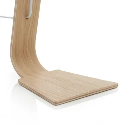 Lucide Nordisk hvit bordlampe i tre med stoffskjerm Best