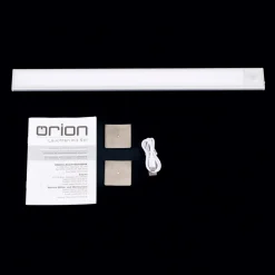 ORION Norman LED-benkbelysning, sølvfarget, oppladbart batteri, sensor, USB Outlet