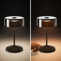 Sigor Numotion LED oppladbar bordlampe, svart, glass, IP54, dimbar Online