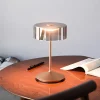 Sigor Numotion LED oppladbar bordlampe, bronse, glass, IP54, dimbar| Terrassebelysning