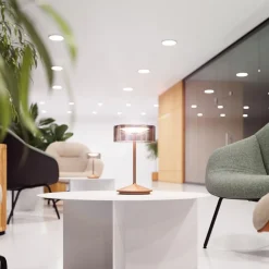 Sigor Numotion LED oppladbar bordlampe, bronse, glass, IP54, dimbar| Terrassebelysning
