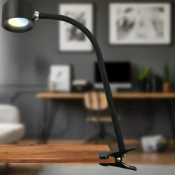 Briloner Oppladbar klemmelampe Tari, svart, CCT, berøringsdimmer, USB Clearance