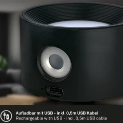 Briloner Oppladbar klemmelampe Tari, svart, CCT, berøringsdimmer, USB Clearance