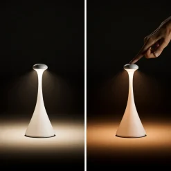 Sigor Oppladbar LED-bordlampe Nudrop mini, snøhvit, IP54, dimbar New