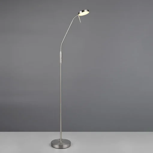 Reality Leuchten Oppladbar LED-gulvlampe Moreno, matt nikkel, CCT, dimbar