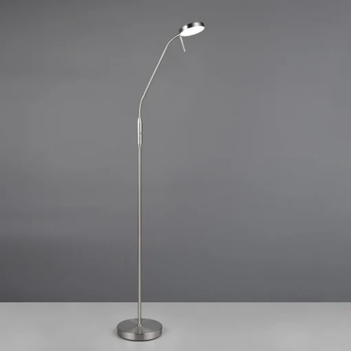 Reality Leuchten Oppladbar LED-gulvlampe Moreno, matt nikkel, CCT, dimbar