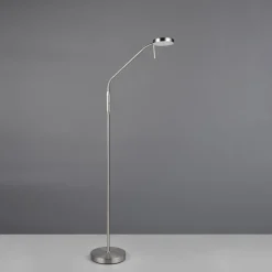 Reality Leuchten Oppladbar LED-gulvlampe Moreno, matt nikkel, CCT, dimbar