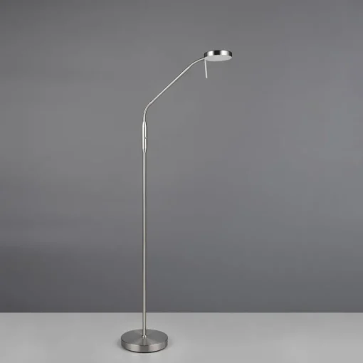 Reality Leuchten Oppladbar LED-gulvlampe Moreno, matt nikkel, CCT, dimbar