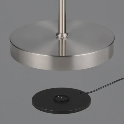 Reality Leuchten Oppladbar LED-gulvlampe Moreno, matt nikkel, CCT, dimbar