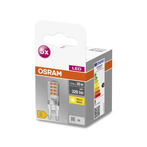 OSRAM Base PIN LED-stiftpære G9 2,6W 320lm 5stk New