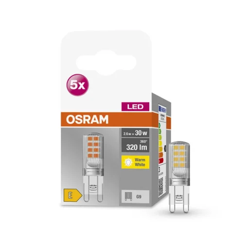 OSRAM Base PIN LED-stiftpære G9 2,6W 320lm 5stk New