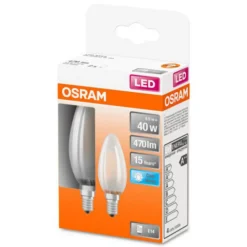 OSRAM Classic B LED-pære E14 4 W 4 000 K matt 2-er Clearance