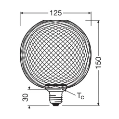 OSRAM Decor LED Flat Globe E27 3,5W gull 2 700K metall| E27 Pærer