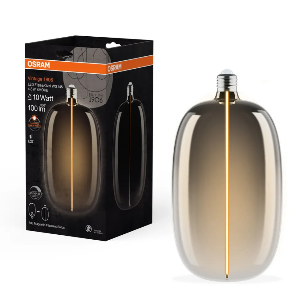 OSRAM LED Big Elipse Oval E27 4,8W 818 Filament røyk dimbar Online