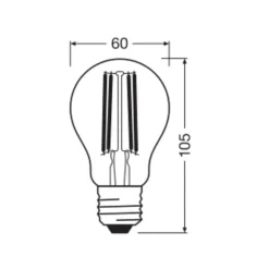 OSRAM LED Classic, glødetråd, E27, 5 W, 1 055 lm, 4 000 K Clearance