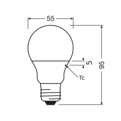 OSRAM LED Classic Star, matt, E27, 4,9 W, 2700 K, 470 lm| E27 Pærer|Led-Pærer