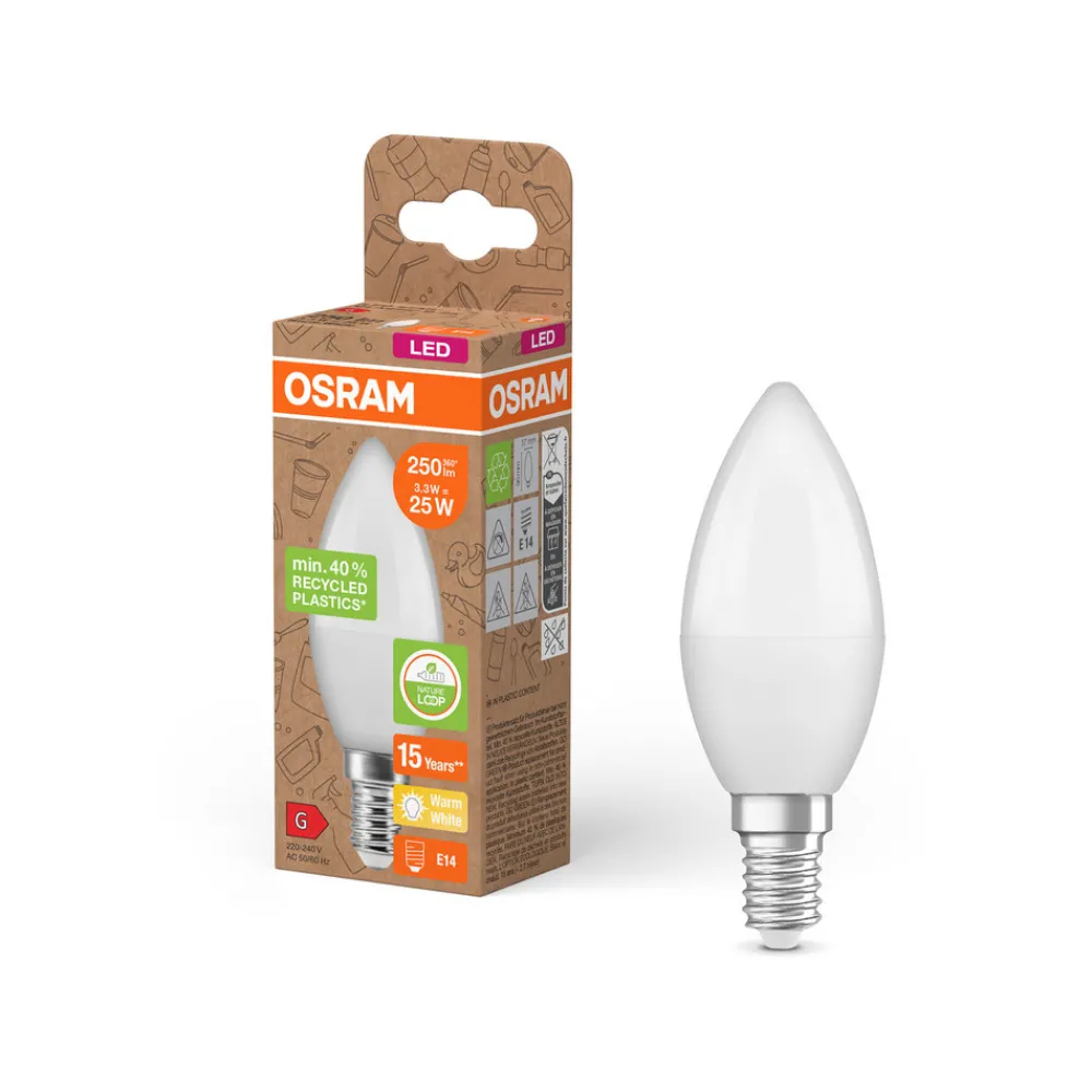 OSRAM LED Classic Star, stearinlys, matt, E14, 3,3 W, 2 700 K Clearance