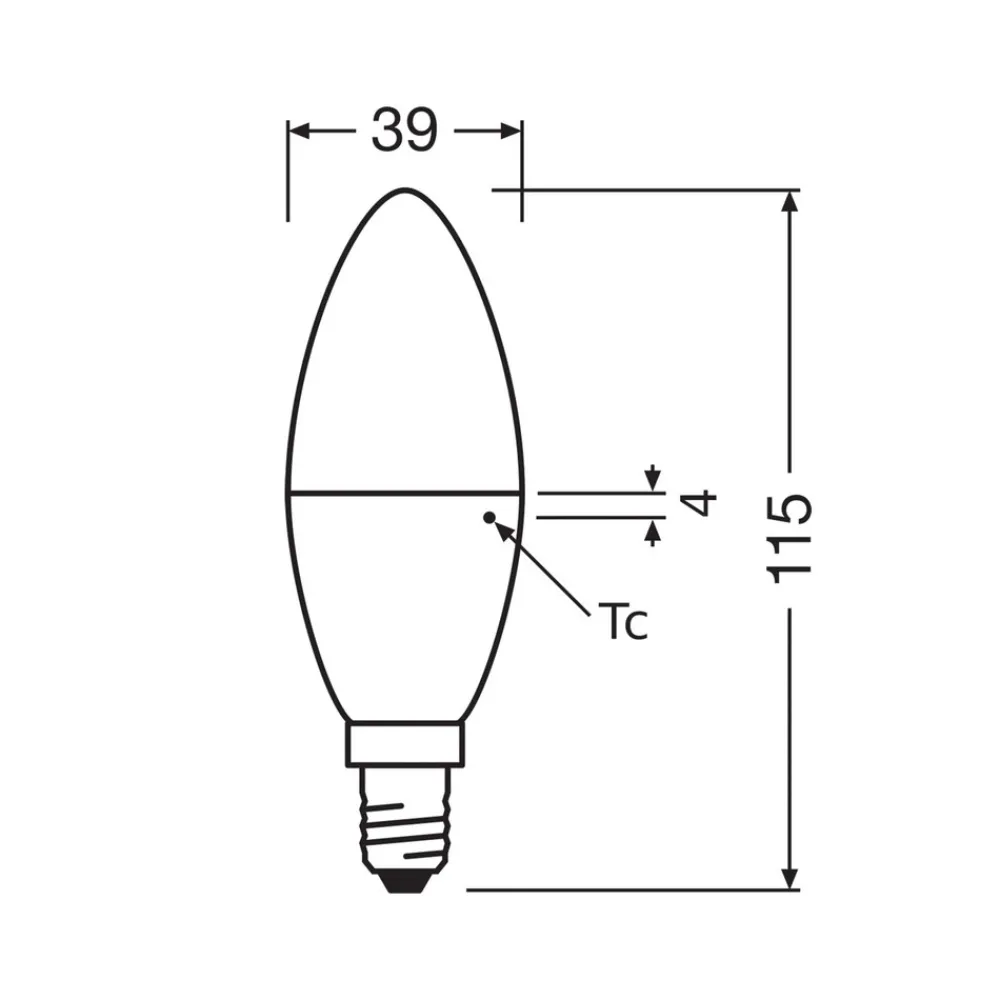 OSRAM LED Classic Star, stearinlys, matt, E14, 7,5 W, 4 000 K Hot