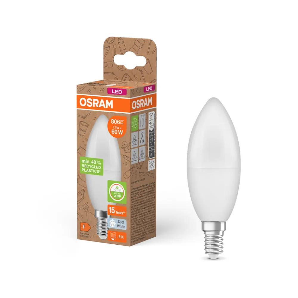 OSRAM LED Classic Star, stearinlys, matt, E14, 7,5 W, 4 000 K Hot