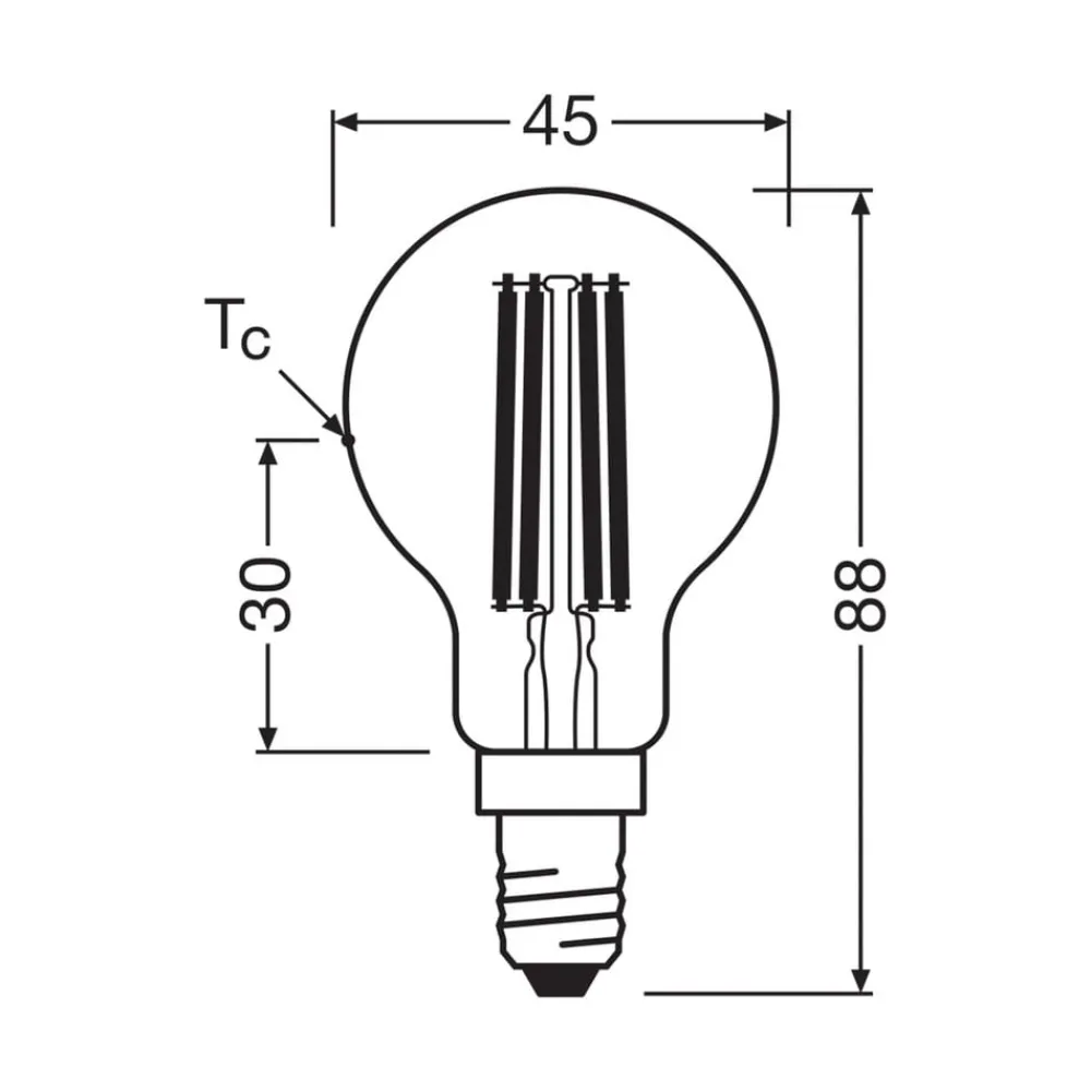 OSRAM LED Filament E14 2,2W 2700K 470lm 2-pk| E14 Pærer