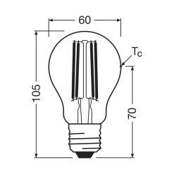 OSRAM LED glødepære E27 5W filament 4,000K 1055lm 2-pk| E27 Pærer|Filament Pærer