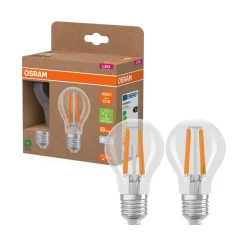 OSRAM LED glødepære E27 5W filament 4,000K 1055lm 2-pk| E27 Pærer|Filament Pærer