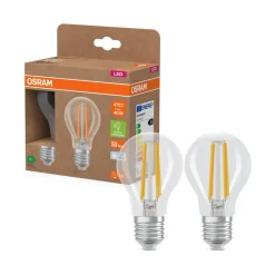 OSRAM LED glødepære E27 2,2W glødetråd 4000K 470lm 2-pk Hot