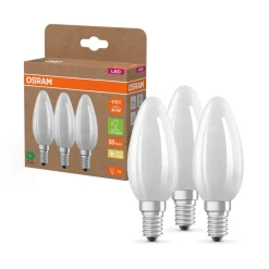 OSRAM LED stearinlys matt E14 2,2W 827 energiklasse A 3-pakning New