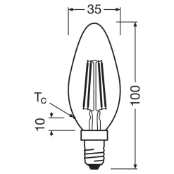 OSRAM LED stearinlys matt E14 2,2W 827 energiklasse A 3-pakning New