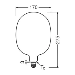 OSRAM LED Vintage 1906 Balloon E27 7,3W 2700K matt dimbar