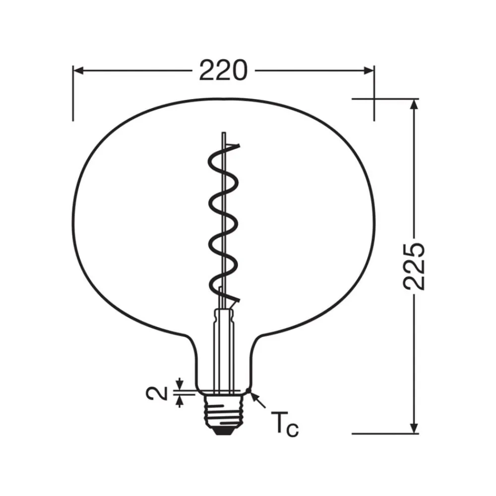 OSRAM LED Vintage 1906 Big Globe E27 4,5W 818 Filament røyk| E27 Pærer
