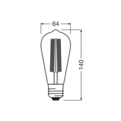OSRAM LED Vintage 1906 Edison, gull, E27, 5,8 W, 822, dim. New