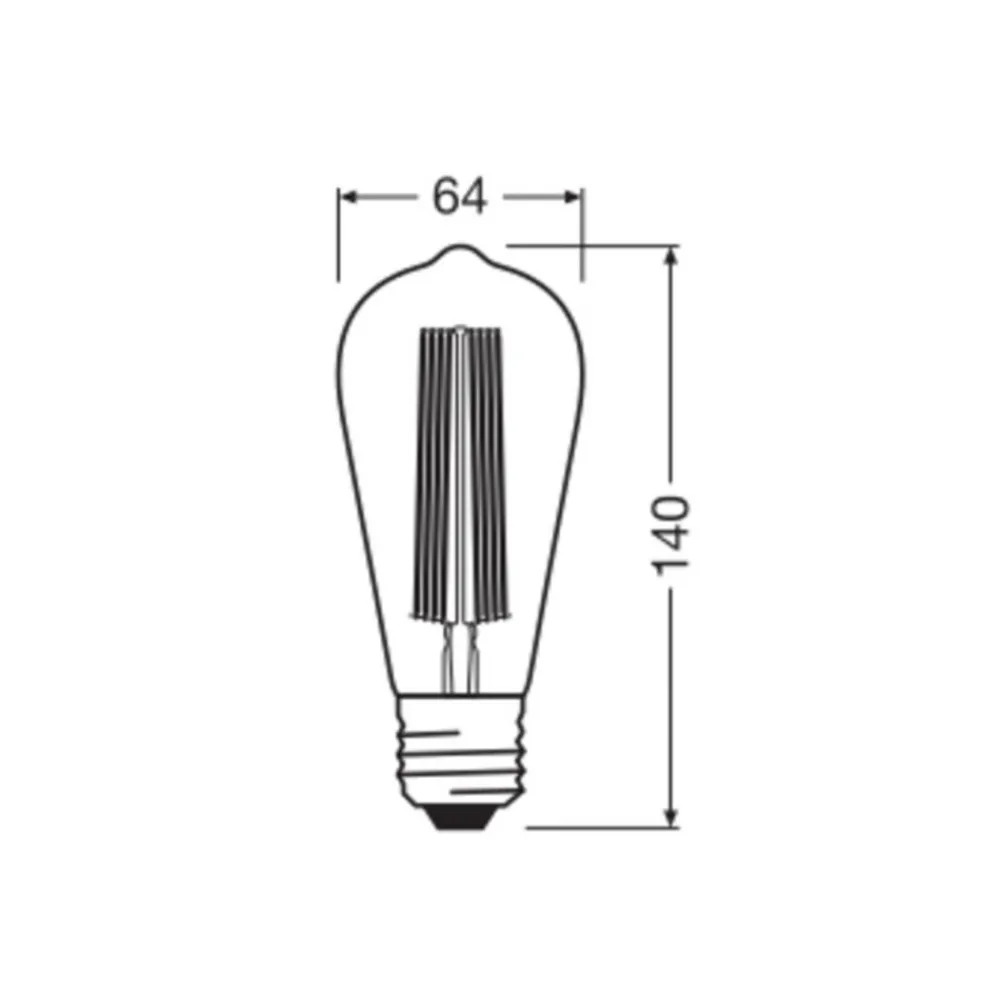 OSRAM LED Vintage 1906 Edison, grå, E27, 11 W, 818, dimbar Outlet