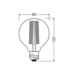 OSRAM LED Vintage 1906, G80, E27, 11 W, grå, 1 800 K, dim.| E27 Pærer|Dimbar Led-Pære