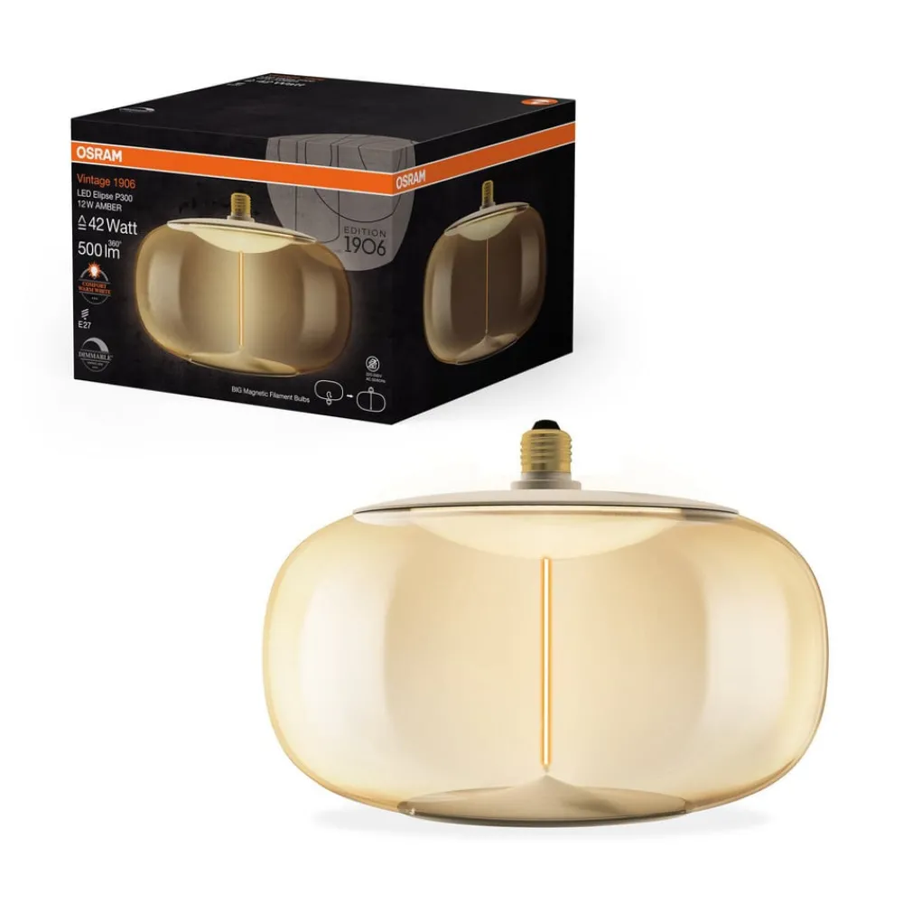 OSRAM LED Vintage Big E27 E27 12W 818 Filament amber dimbar| E27 Pærer