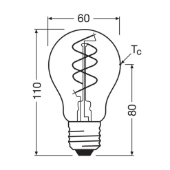 OSRAM LED Vintage E27 8W 2200K Spiral Filament klar dimbar| E27 Pærer