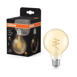 OSRAM LED Vintage G80 E27 4,9W 922 Spiral Filament gull dimbar| E27 Pærer