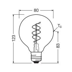 OSRAM LED Vintage G80 E27 8W 922 Spiral Filament gull dimbar Sale