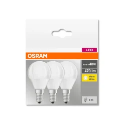 OSRAM LED-dråpepære E14 P40 4,9W 2 700 K 470lm 3st Discount