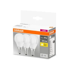 OSRAM LED-dråpepære E14 P40 4,9W 2 700 K 470lm 3st Discount