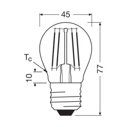 OSRAM LED-filamentpære dråpe E27 1,2W glødetråd 4000K 255lm Outlet
