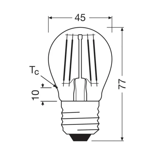 OSRAM LED-filamentpære dråpe E27 1,2W glødetråd 4000K 255lm Outlet