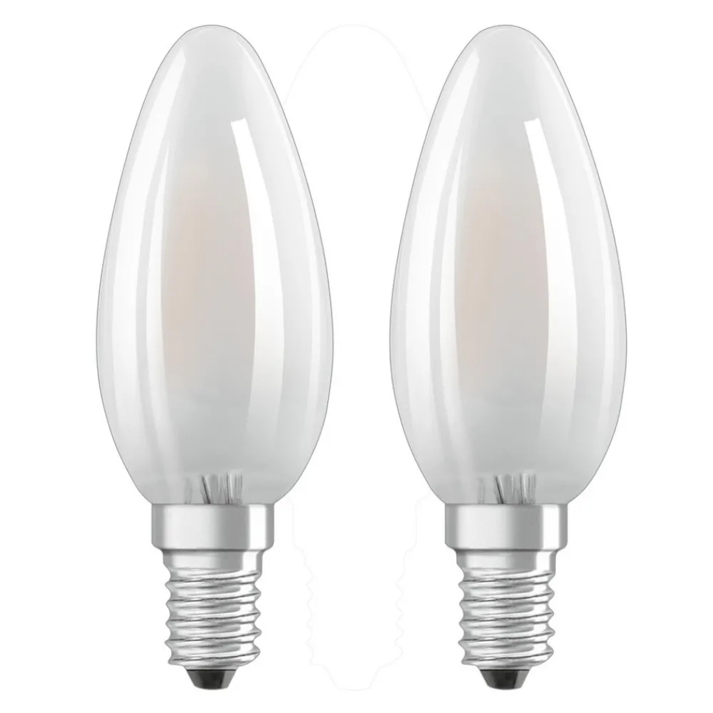 OSRAM LED-mignonpære E14 4 W varmhvit 2-pakk Clearance