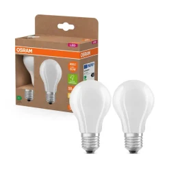 OSRAM LED-pære E27 3,8W matt 2 700K 806lm 2stk| E27 Pærer
