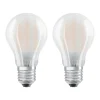OSRAM LED-pære E27 6,5W, varmhvit, 2 stk| E27 Pærer|Led-Pærer