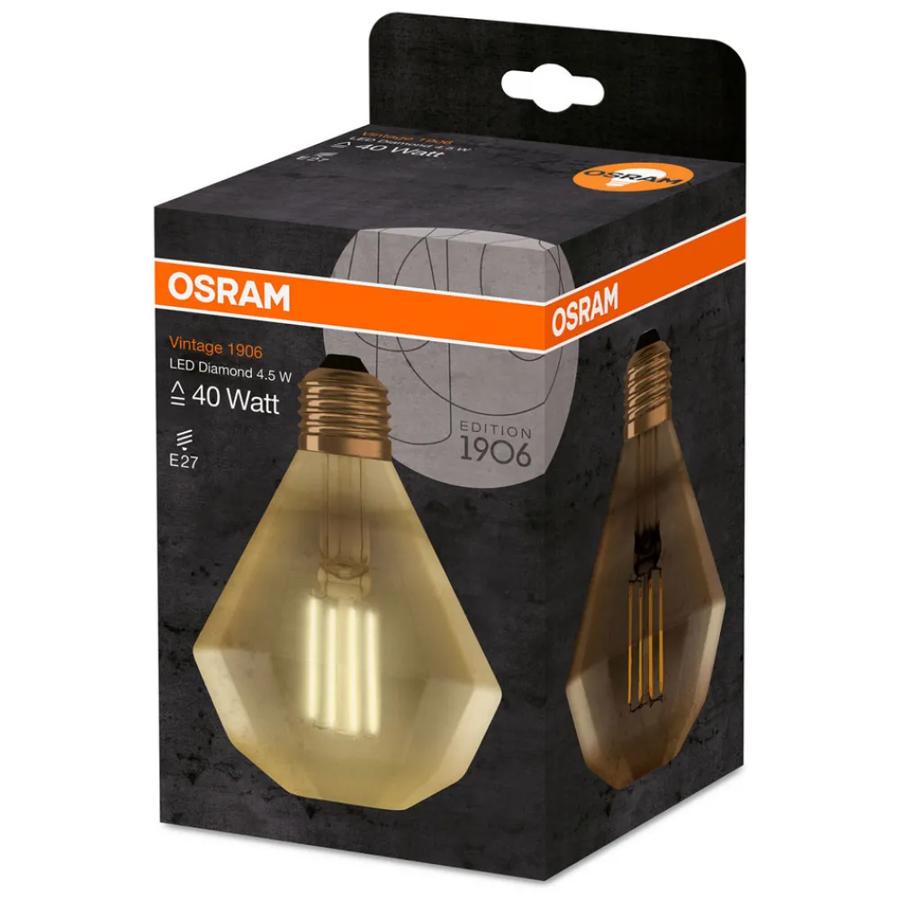 OSRAM LED-pære E27 4W Vintage Diamond 824 gull New