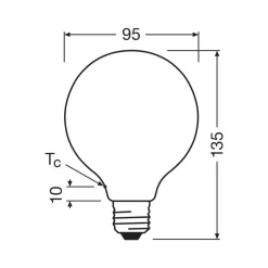 OSRAM LED-pære Globe G95 E27 5W matt 4,000K Hot